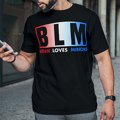 Alternative view of BLM Biden Loves Minors Funny Joe Biden T-Shirt - Funny Biden Shirt