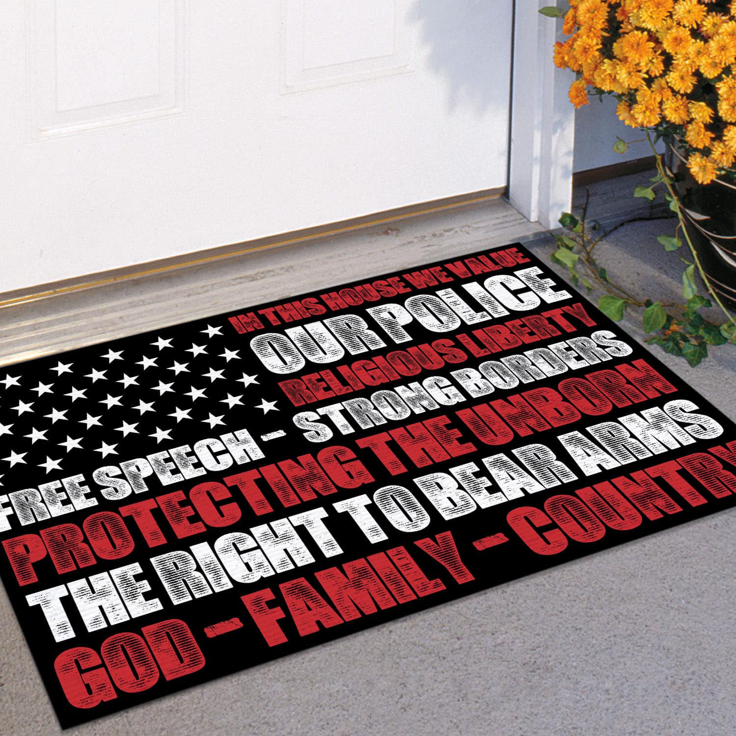 1VT. In This House We Value Doormat mockup 11