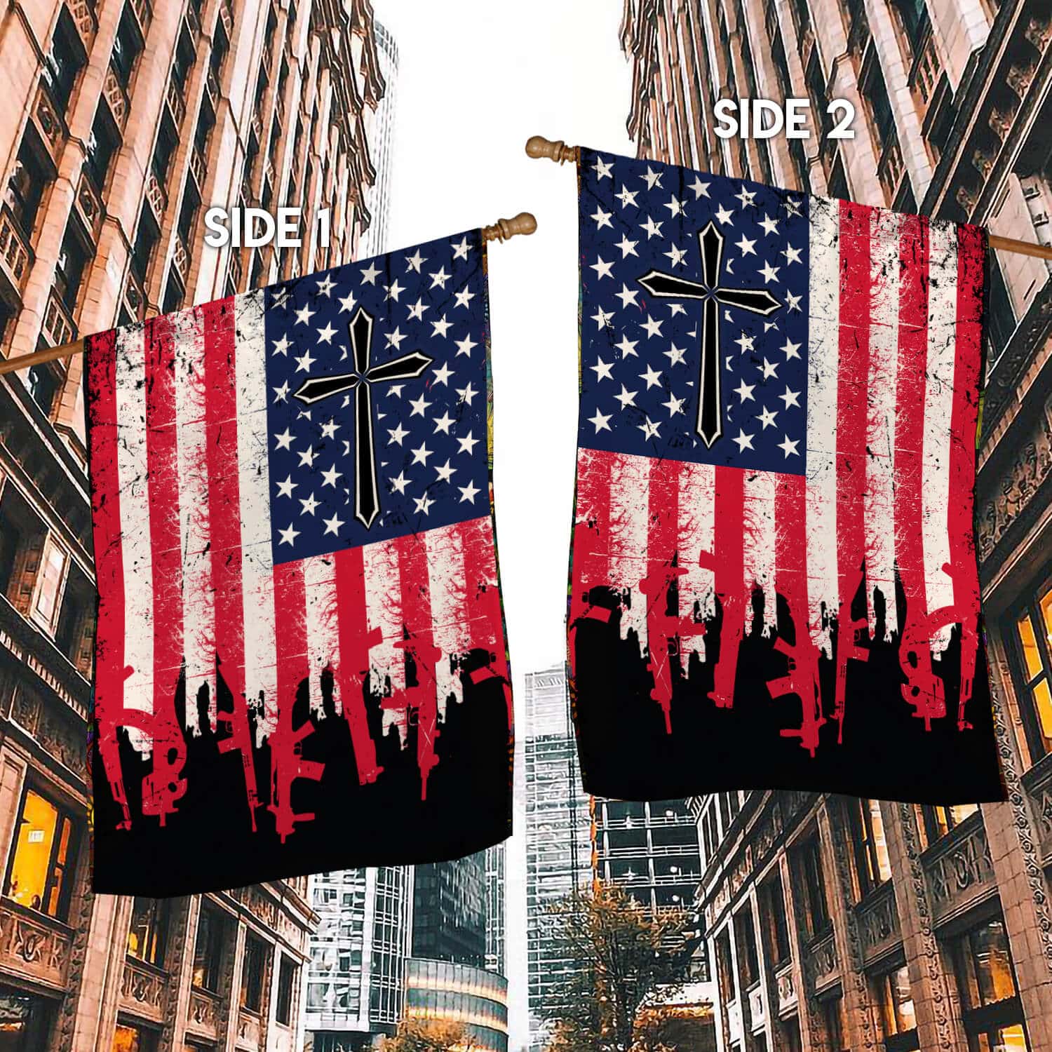 5HV. Army Flag (side 1) House Flag Mockup 2 Side-1