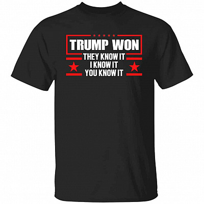 Trump Won They Know It Tshirt, Black, Unisex T-Shirt