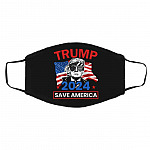 Trump 2024 Save America Again, Black, Cloth Face Cover – Medium/Large