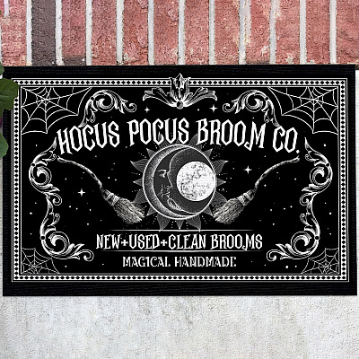 Hocus Broom Company New Used Clean Broom Magical Handmade Doormat - Outdoor Indoor Doormat