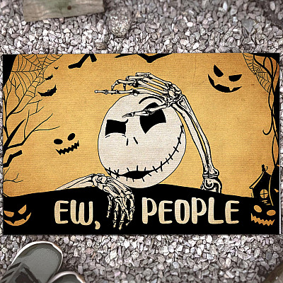 Ew People Funny Jack Skellington House Doormat - Jack Skellington Lover Halloween Outdoor Indoor Doormat