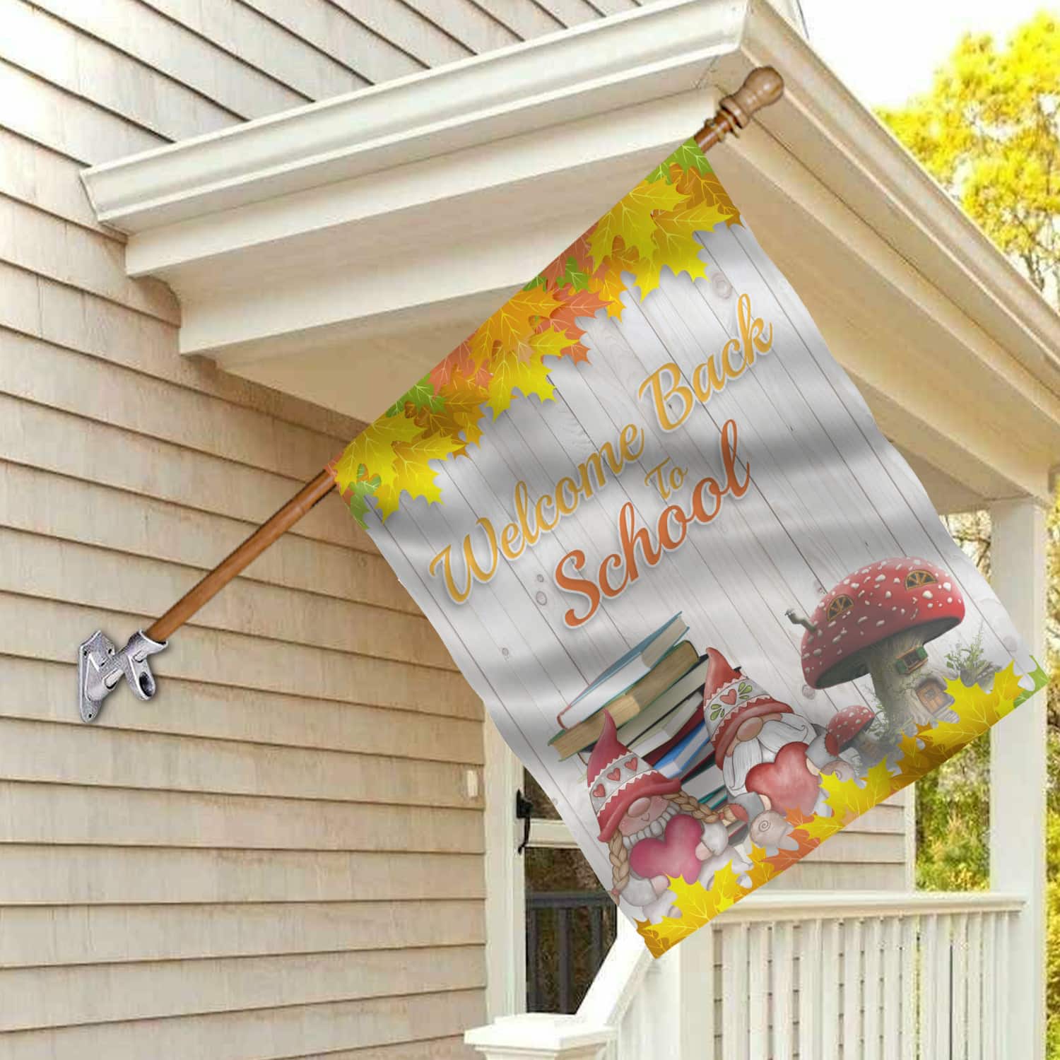1MH. Gnome School 30x40 House Flag Mockup 2