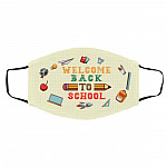 Welcome Back To School Reusable, White, Cloth Face Cover – Medium/Large