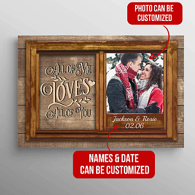 Alternative view of All of Me Loves All of You Personalized Photo Canvas - Couple Framed Canvas - Unframed Poster - Gift for Lovers