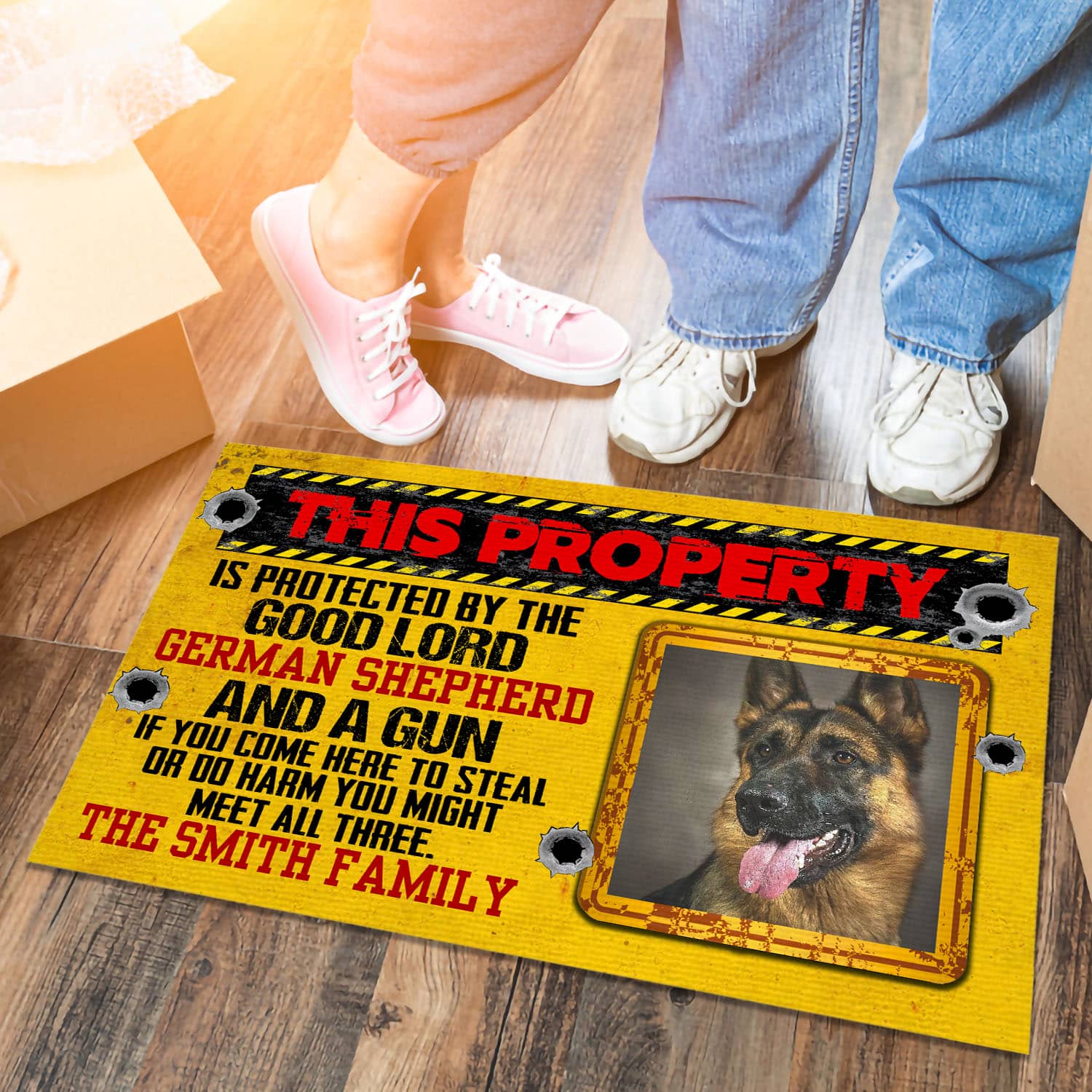 9VT. This Property Is Protected(Sample Design) Doormat mockup 6