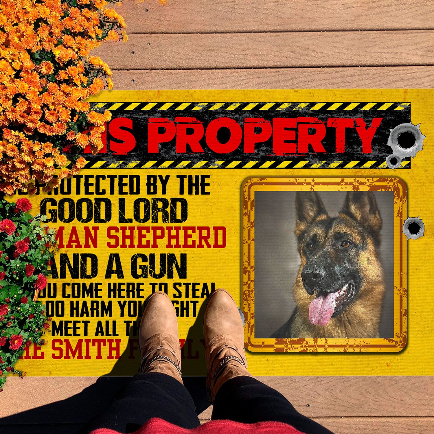 9VT. This Property Is Protected(Sample Design) Doormat mockup 7