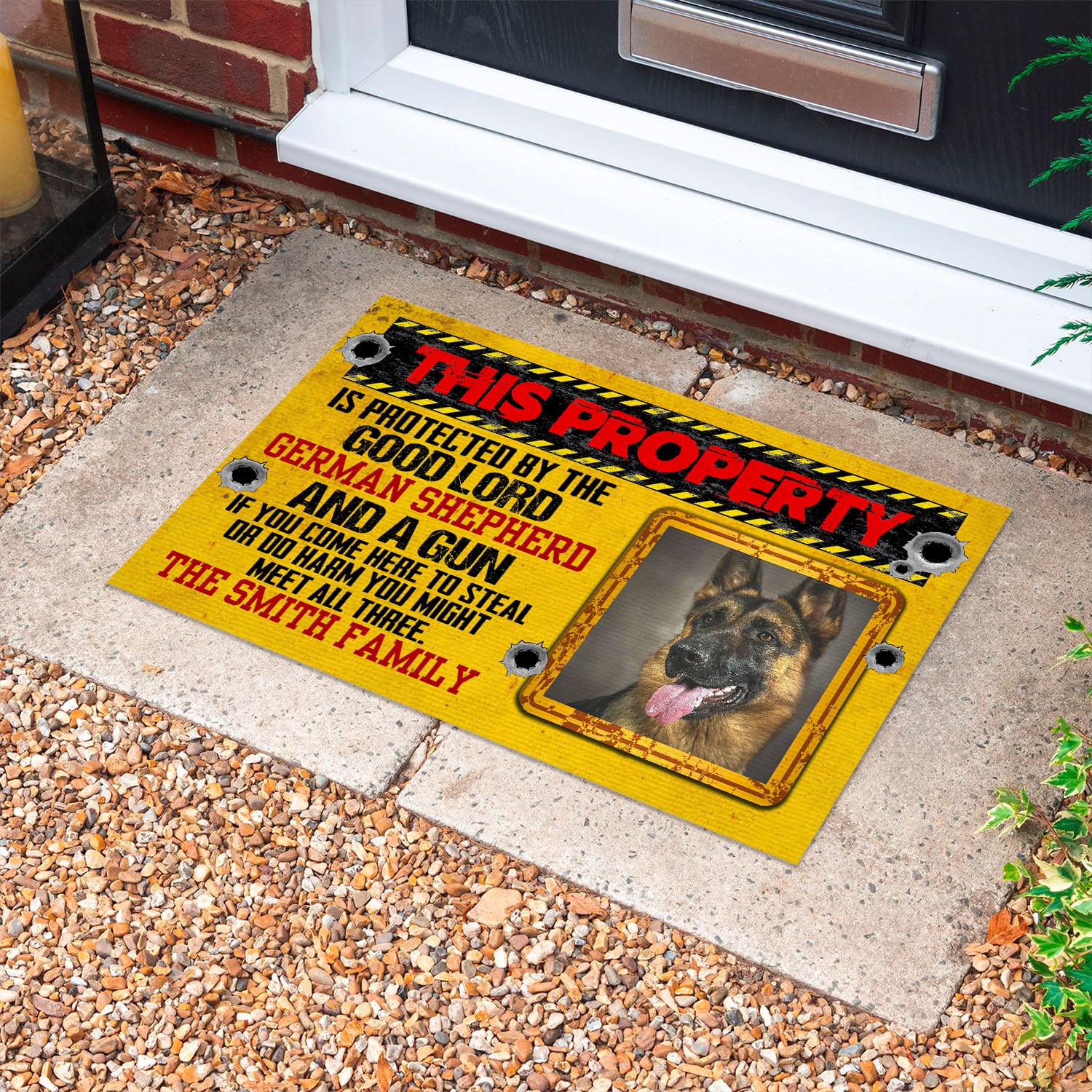 9VT. This Property Is Protected(Sample Design) Doormat mockup 10