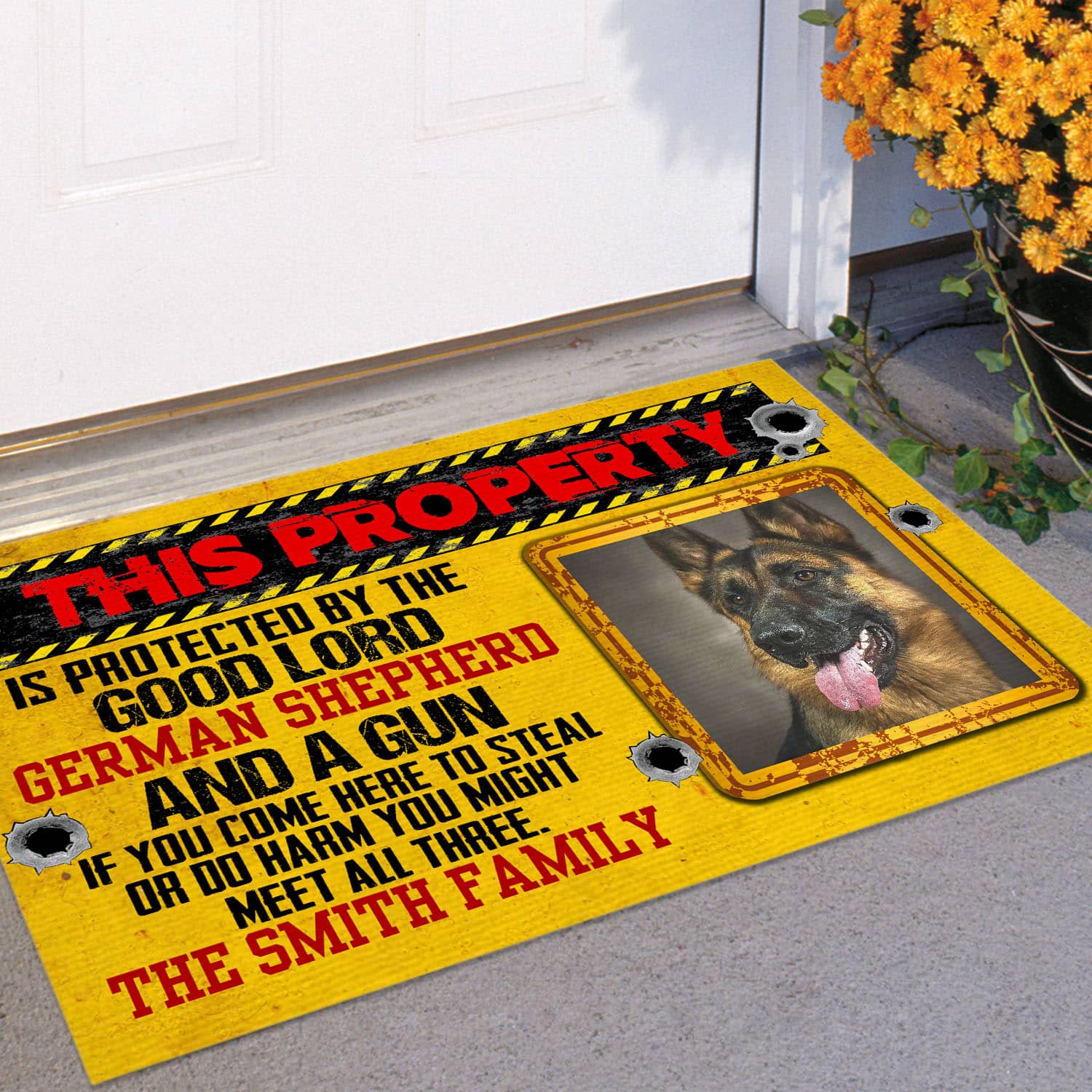 9VT. This Property Is Protected(Sample Design) Doormat mockup 11