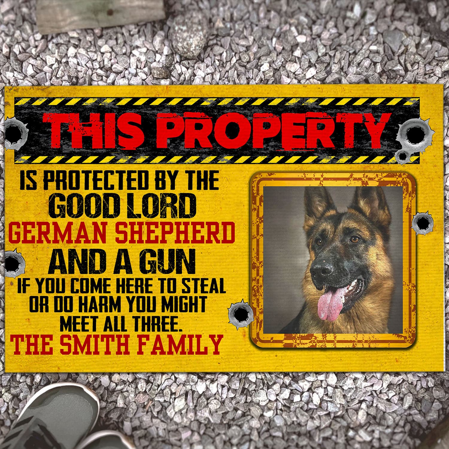 9VT. This Property Is Protected(Sample Design) Doormat mockup 13