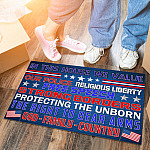 In This House We Value Our Police Religious Liberty Free Speech Strong Borders Doormat-Indoor Outdoor Doormat