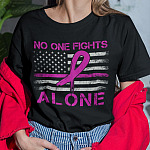 American Breast Cancer Awareness Month T-Shirt - In October We Wear Pink V-Neck Tee
