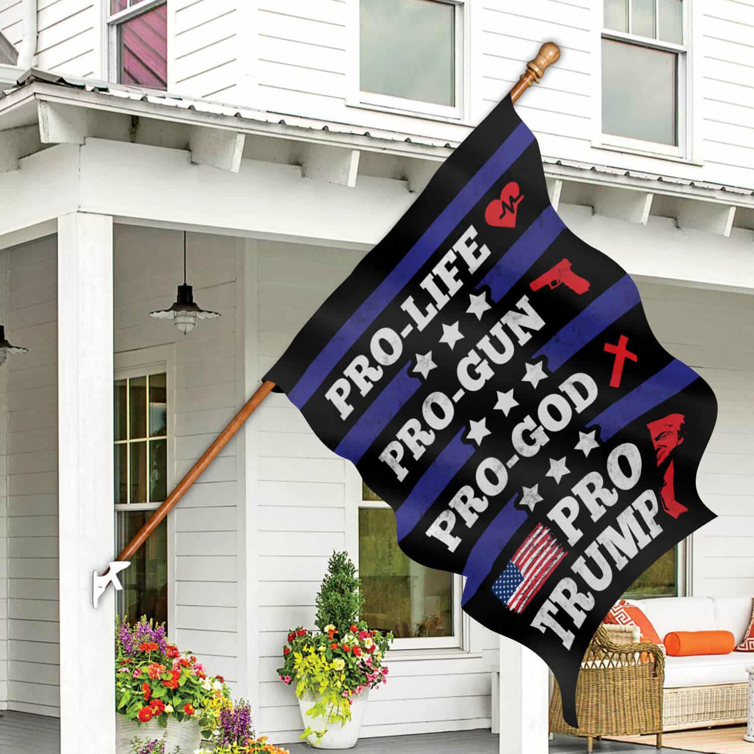 5TM. Pro Trump 30x40 House Flag Mockup 7