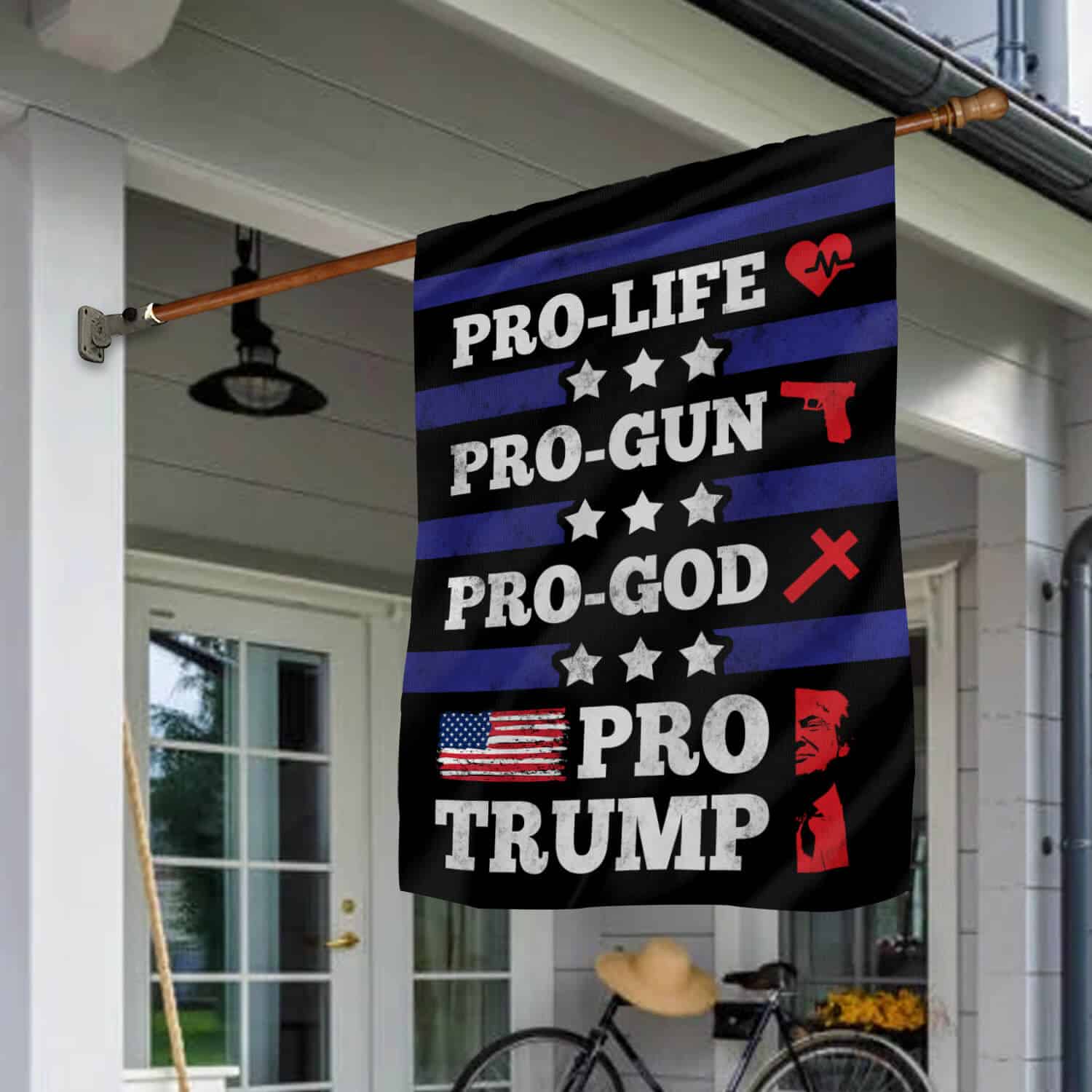 5TM. Pro Trump 30x40 House Flag Mockup 1