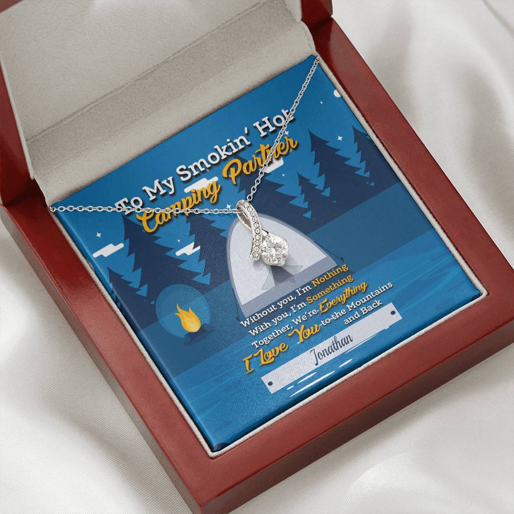 Personalized Saying To My Smokin’ Hot Camping Partner Buddies Couple Whisper Custom Alluring Beauty Necklace