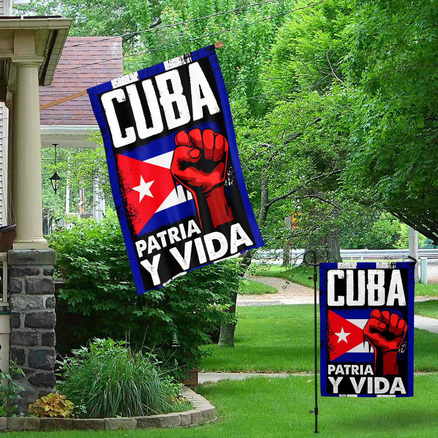 5KNG uu tien. Patria y Vida 30x40 Garden & House Mockup 1fx