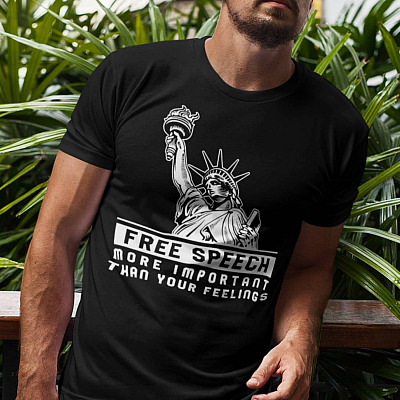 Alternative view of Free Speech More Important Than Your Feelings T-Shirt - V-Neck Shirt