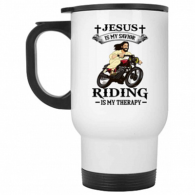 14 oz. White Travel Mug