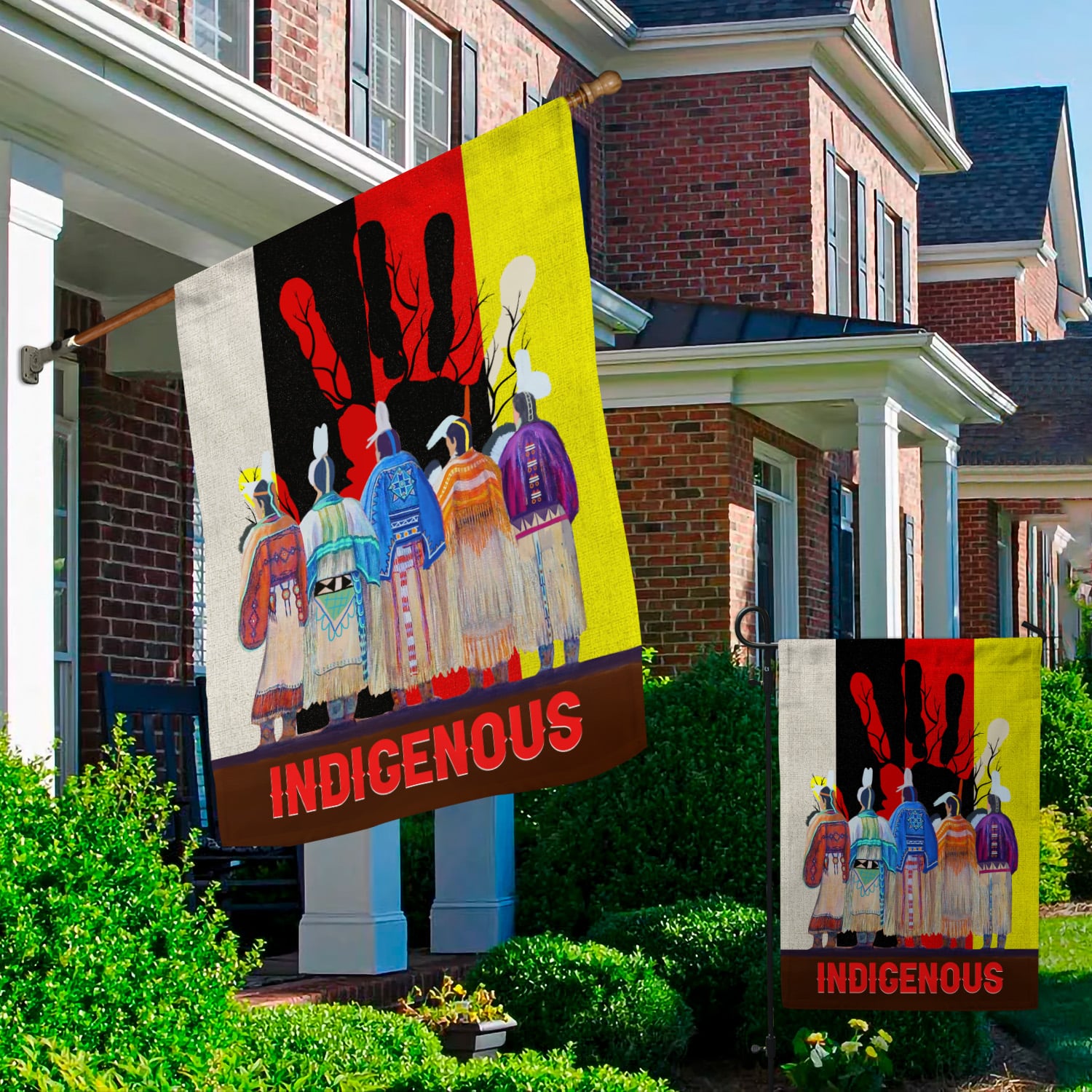 8KNG. Indigenous people 30X40 Garden & House Mockup 2