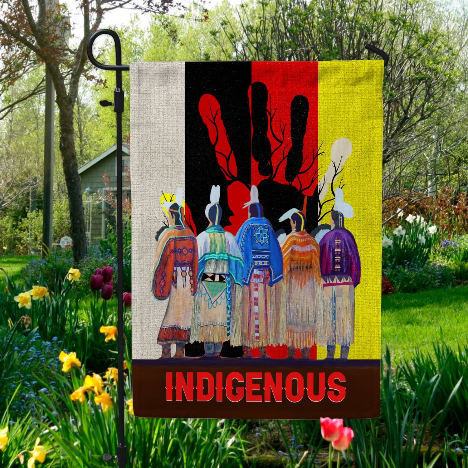 8KNG. Indigenous people 30X40 Garden Flag Mockup 5fx