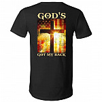 God's Got My Back Tshirt, Black, V-Neck T-Shirt