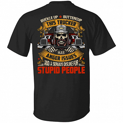This Trucker Has Anger Tshirt, Black, Unisex T-Shirt