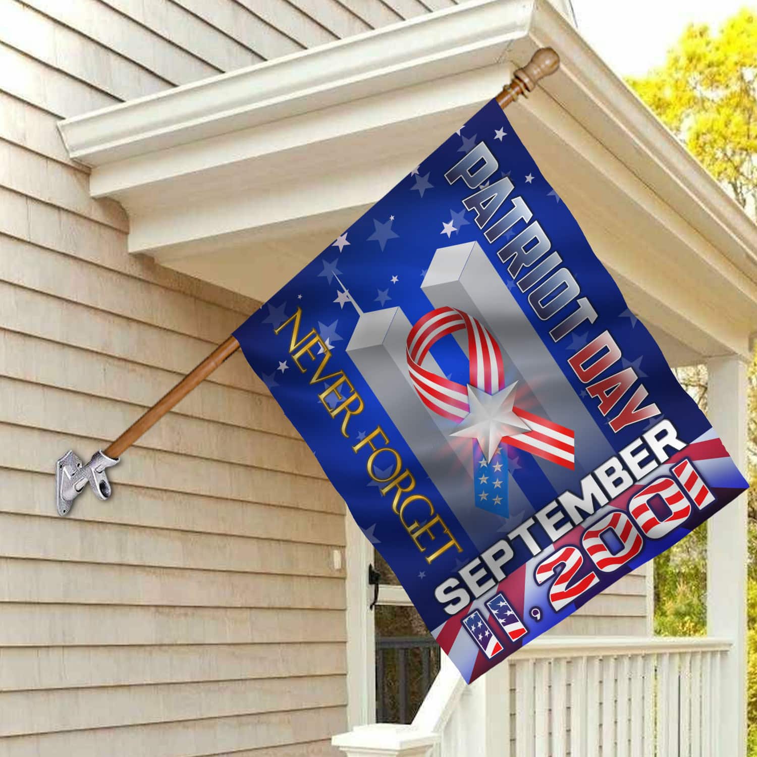 2KNG. Patriot ribbon 30x40 House Flag Mockup 2