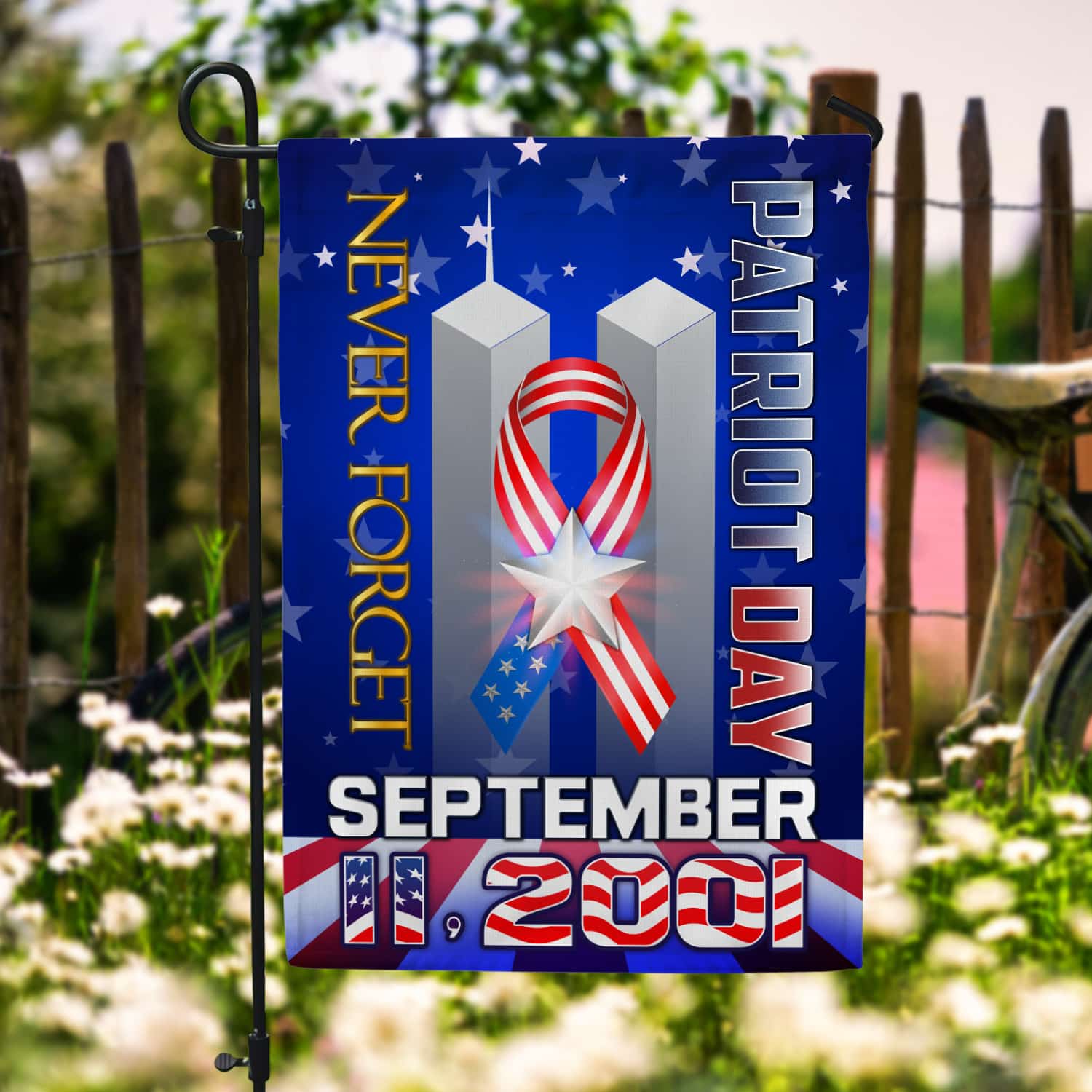 2KNG. Patriot ribbon 30x40 Garden Flag Mockup 6