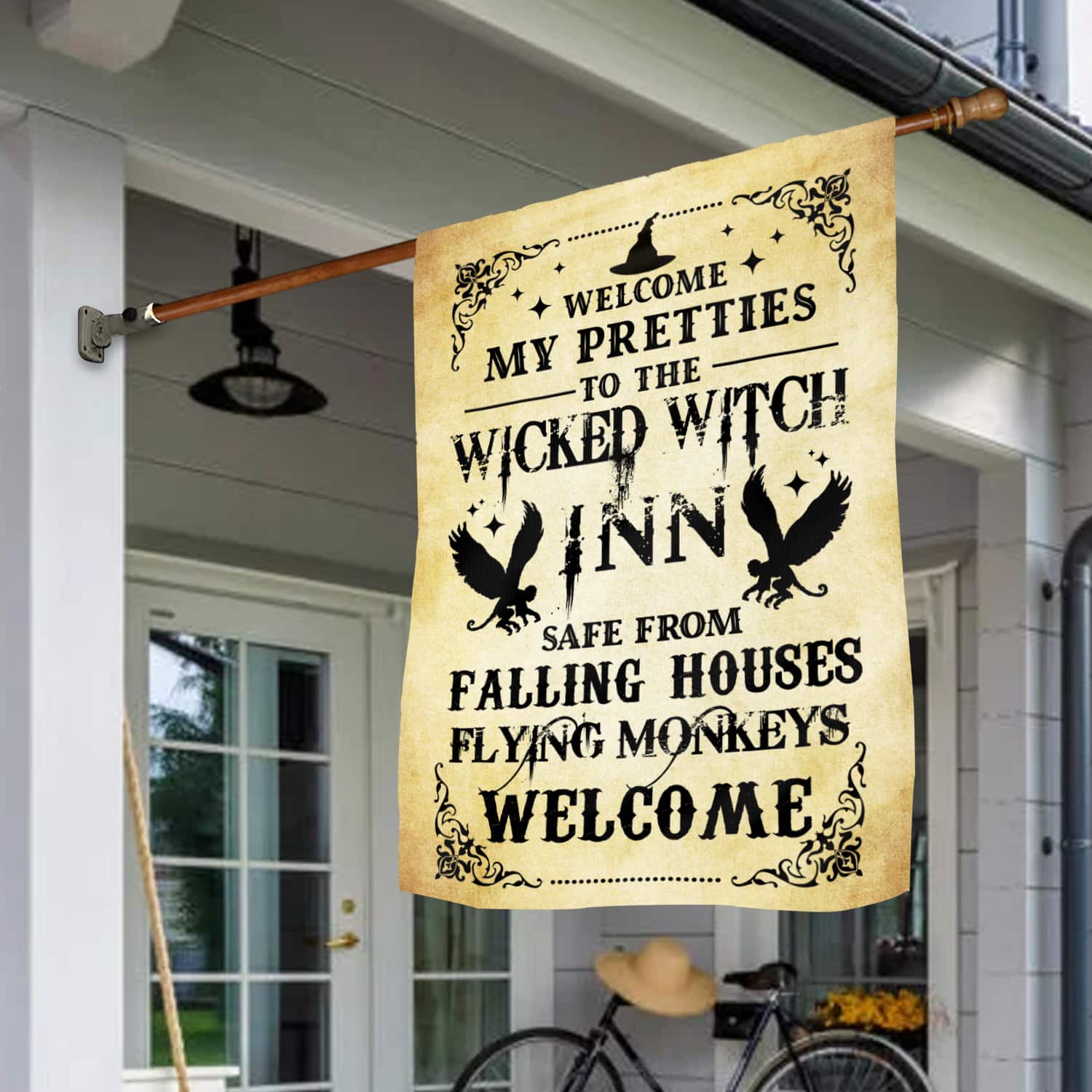 4LV. Wicked Witch Inn House Flag Mockup 1
