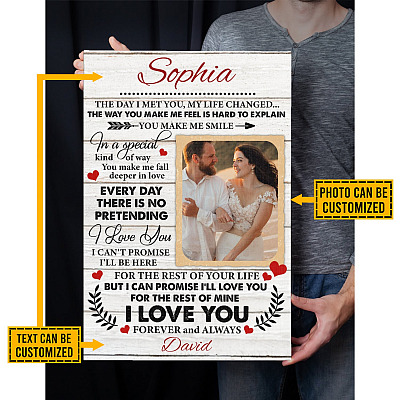 Alternative view of Wedding Gifts Personalized the Day I Met You My Life Changed Framed Canvas Prints - Unframed Poster