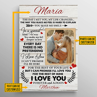 Wedding Gifts Personalized the Day I Met You My Life Changed Framed Canvas Prints - Unframed Poster