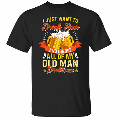 Old Man Problems tee, Black, Unisex T-Shirt