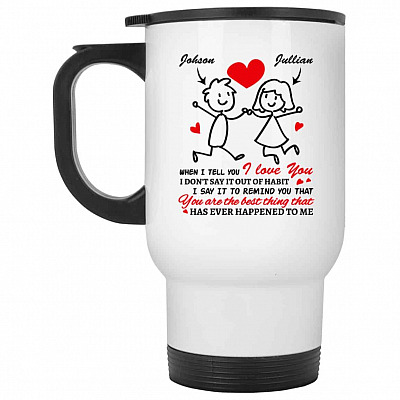 14 oz. White Travel Mug