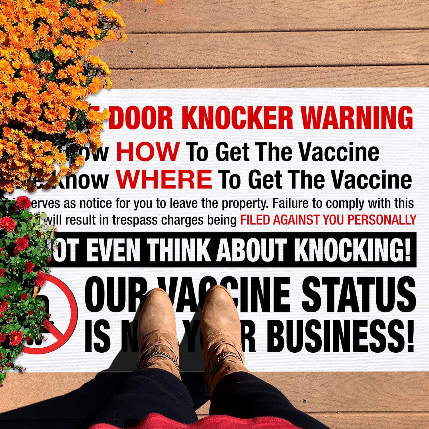 2O. Vaccine Door Doormat mockup 7