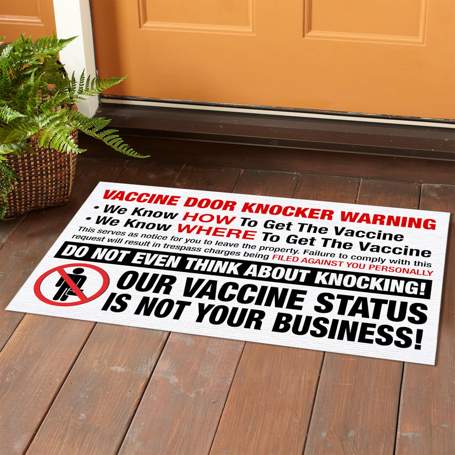 2O. Vaccine Door Doormat mockup 1