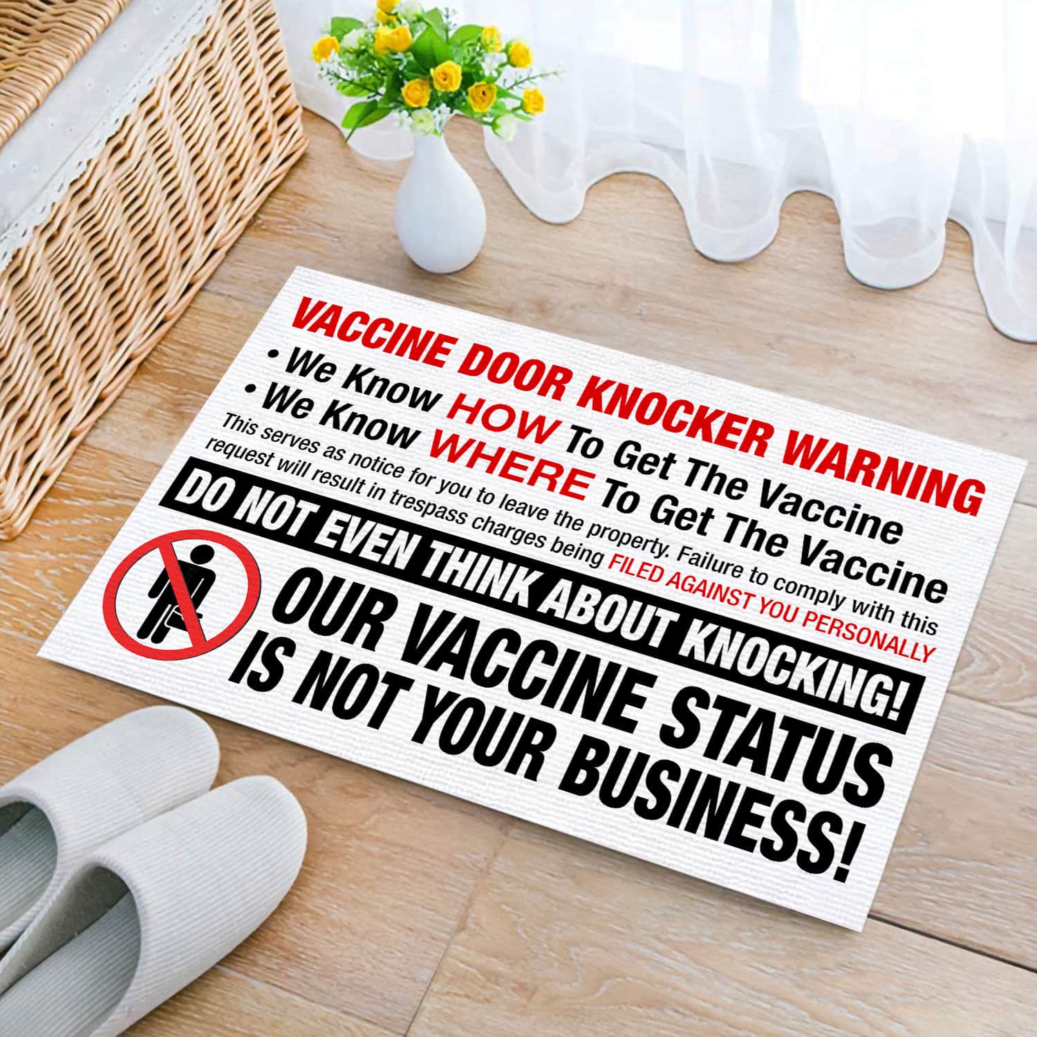 2O. Vaccine Door Doormat mockup 2