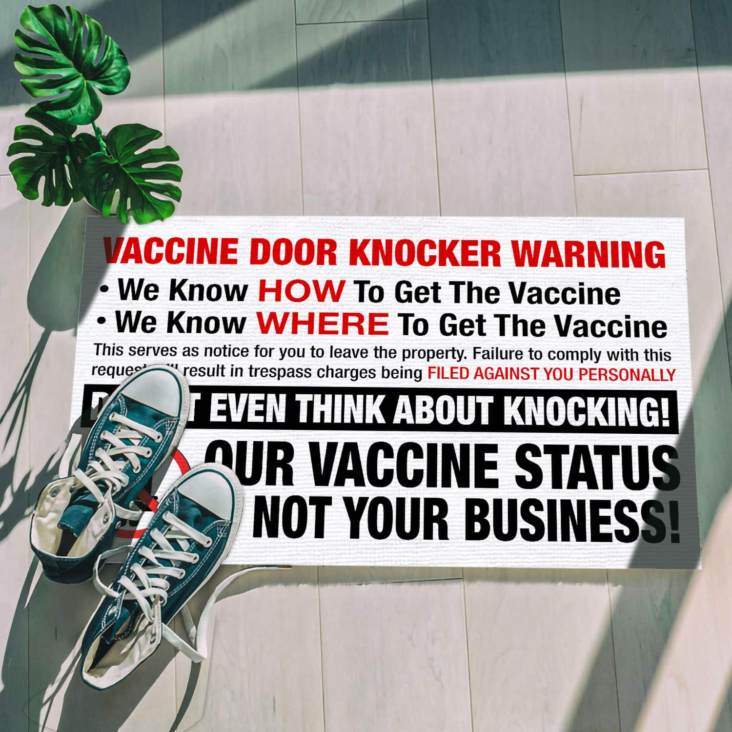 2O. Vaccine Door Doormat mockup 5