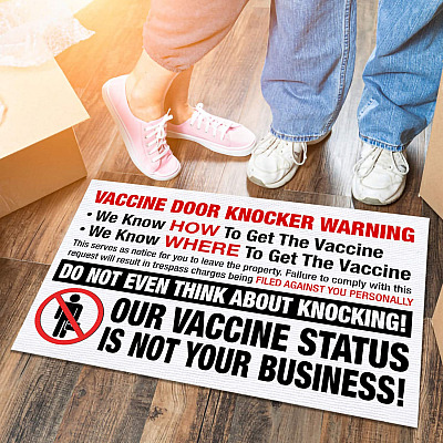 Alternative view of Vaccine Door Knocking Warning We Know how To Get the Vaccine Entrance Indoor Outdoor Decorative Doormat