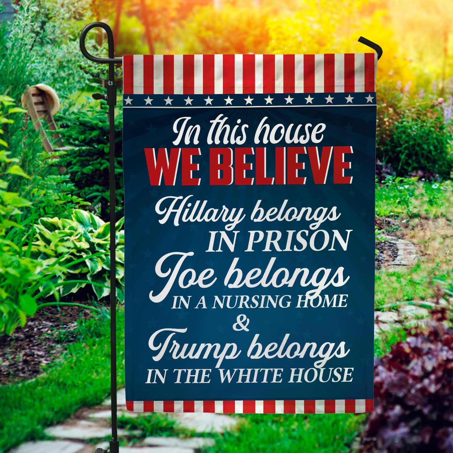 10MH. Hilary Joe Trump 30X40 Garden Flag Mockup 1