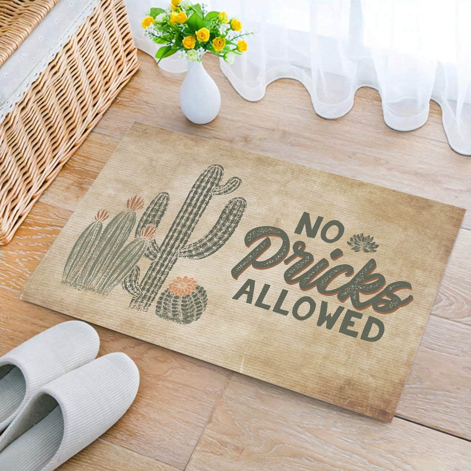 7MH. No Pricks Allowed Doormat mockup 2