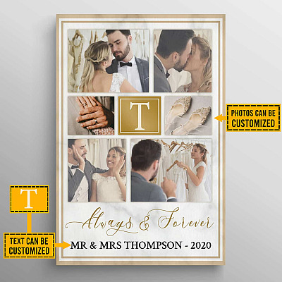 Always and Forever Personalized Photo Canvas - Wedding Framed Canvas - Unframed Poster - Anniversary Home Decor