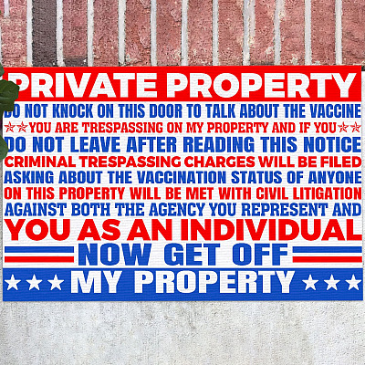 Private Property Do Not Knock On This Door To Talk About The Vaccine Funny House Doormat - Outdoor Doormat