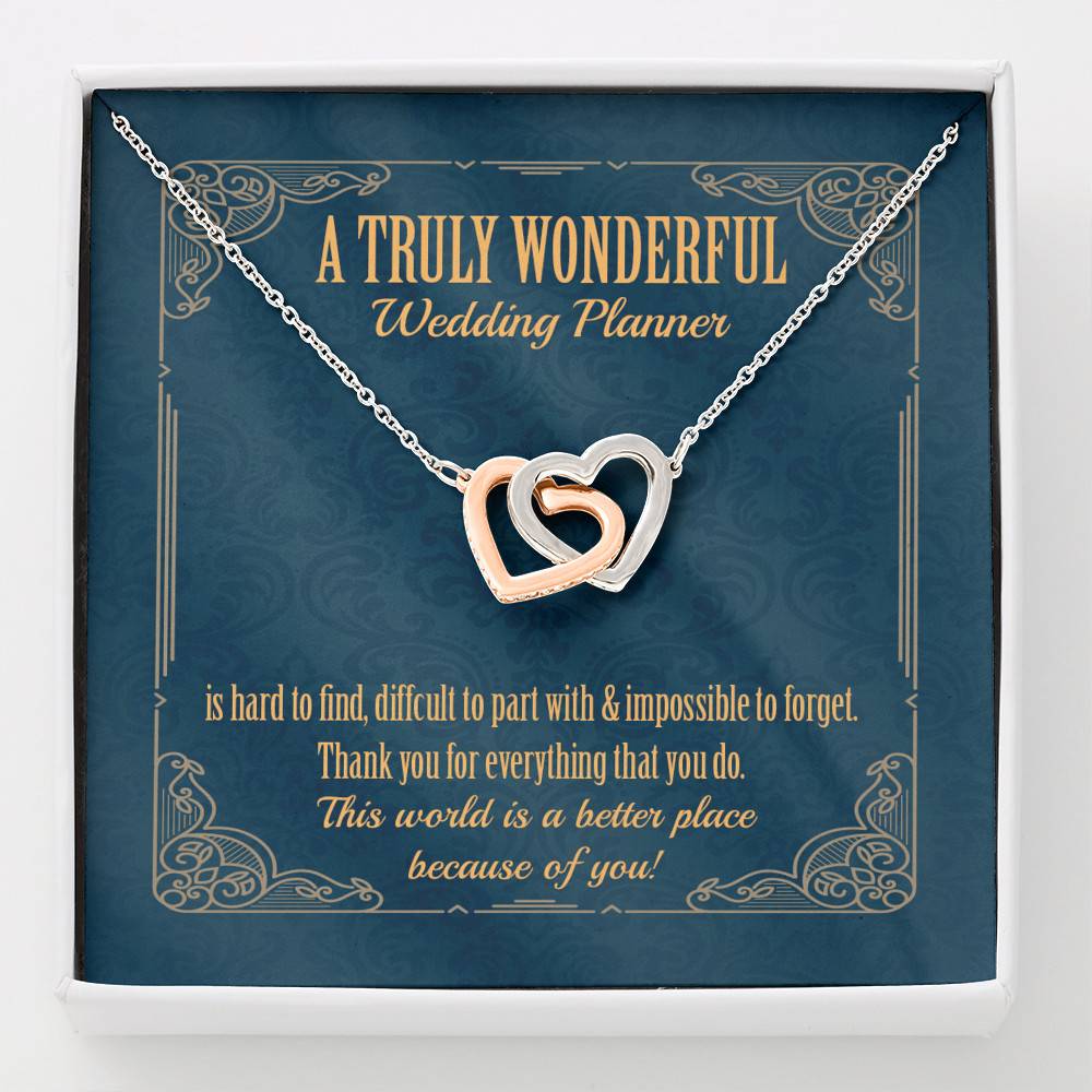 A Wonderful Wedding Planner Is Hard To Find Interlocking Hearts Pendant Necklace - Wedding Coordinator Gifts - Interlocking Hearts Necklace A Wonderful Wedding Planner Is Hard To Find Interlocking Hearts Pendant Necklace - Wedding Coordinator Gifts - Interlocking Hearts Necklace