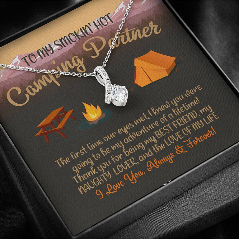 To My Smoking Hot Camping Partner Alluring Beauty Pendant Necklace - Funny Camping Partner Gift