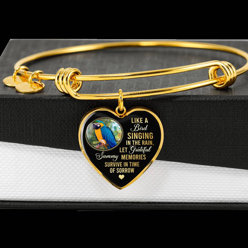 Personalized Parrot Photo Like A Bird Singing In The Rain Heart Pendant Necklace - Memorial Pet Custom Photo Gift Personalized Parrot Photo Like A Bird Singing In The Rain Heart Pendant Necklace - Memorial Pet Custom Photo Gift