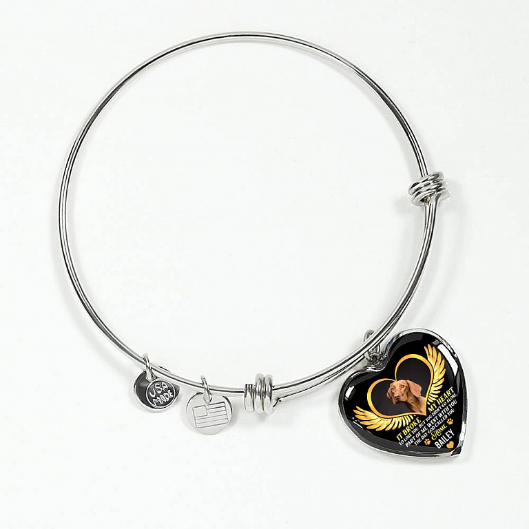 Personalized Photo It Broke Our Hearts To Lose You Heart Pendant Necklace - Memorial Pet Custom Photo Gift