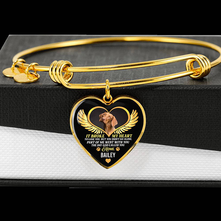 Personalized Photo It Broke Our Hearts To Lose You Heart Pendant Necklace - Memorial Pet Custom Photo Gift