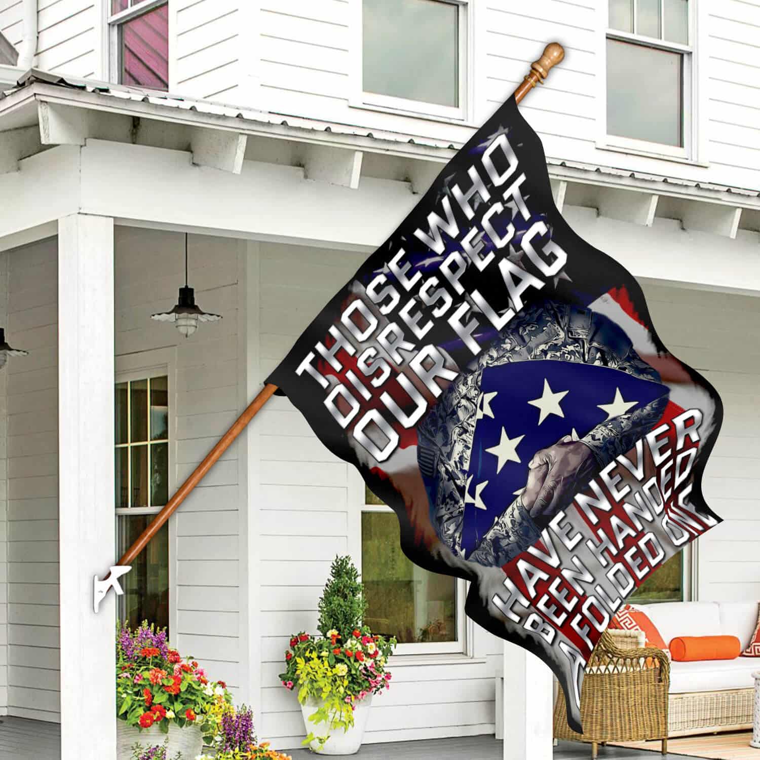 1TM. Disrespect Flag_1 30x40 House Flag Mockup 7