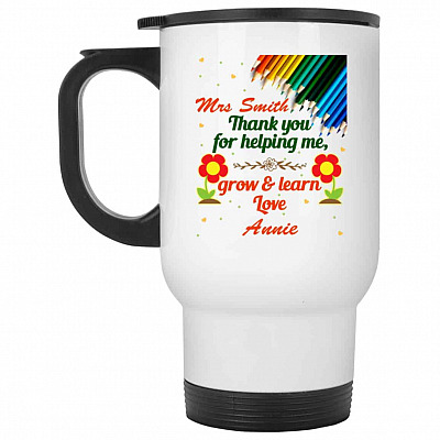 14 oz. White Travel Mug